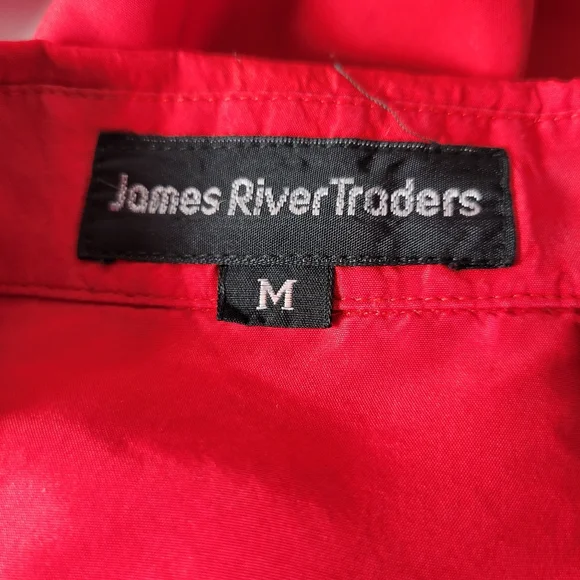 Womans James River Traders Red Silk Long sleeve Blouse size Medium - Picture 7 of 9